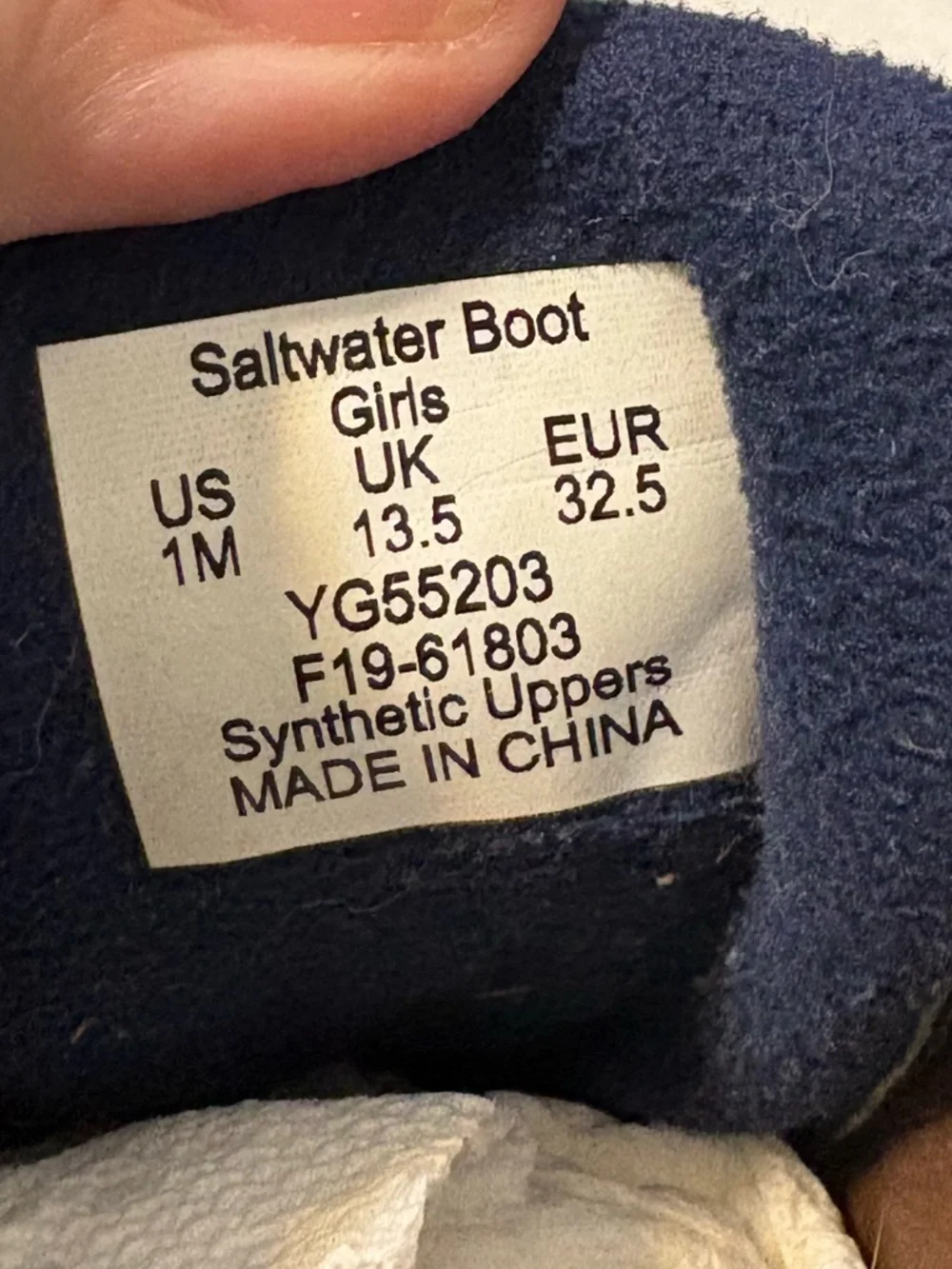 Sperry Kids' girls SZ‎ 1 Saltwater Duck Boots rain boots navy brown weather